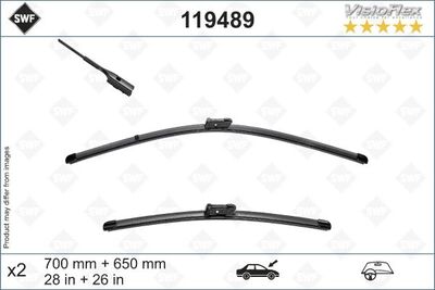 RUITENWISSERBLADENSET 700+650MM FLAT BLADE SWF OEM